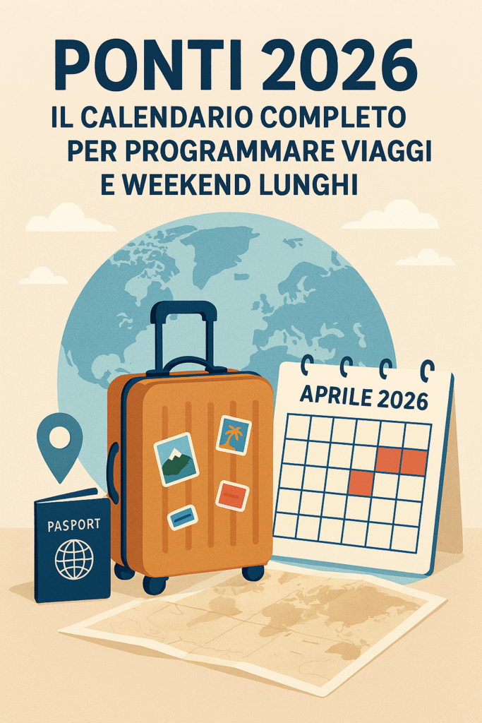 Ponti 2026: il calendario completo per programmare viaggi e weekend lunghi