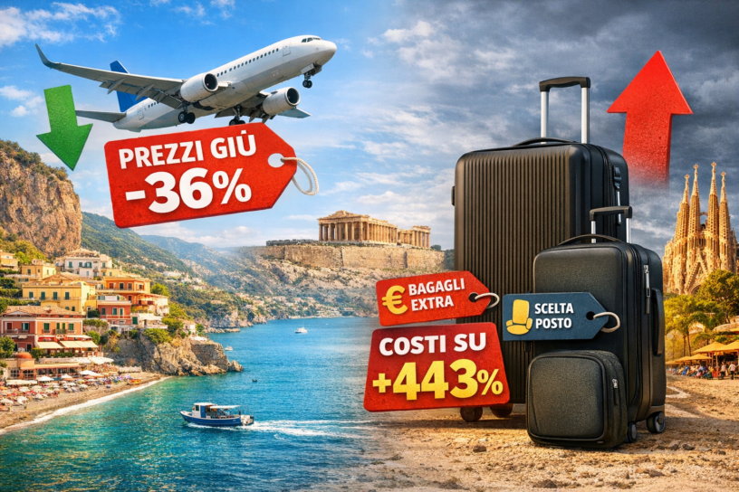 Voli estivi: prezzi in picchiata per Italia, Grecia e Spagna. Ma esplodono i costi extra