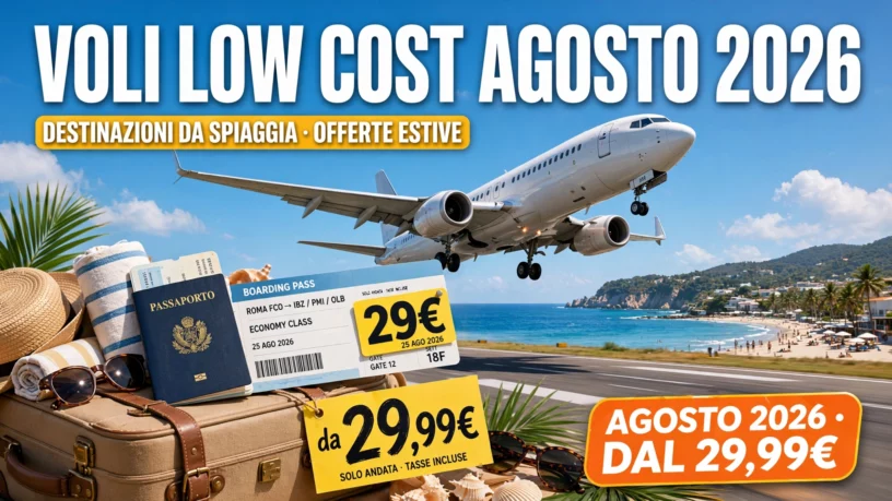voli low cost agosto 2026